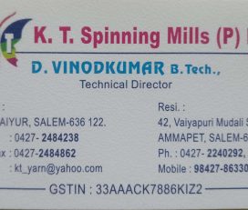 K. T. Spinning Mills (P) Ltd.,